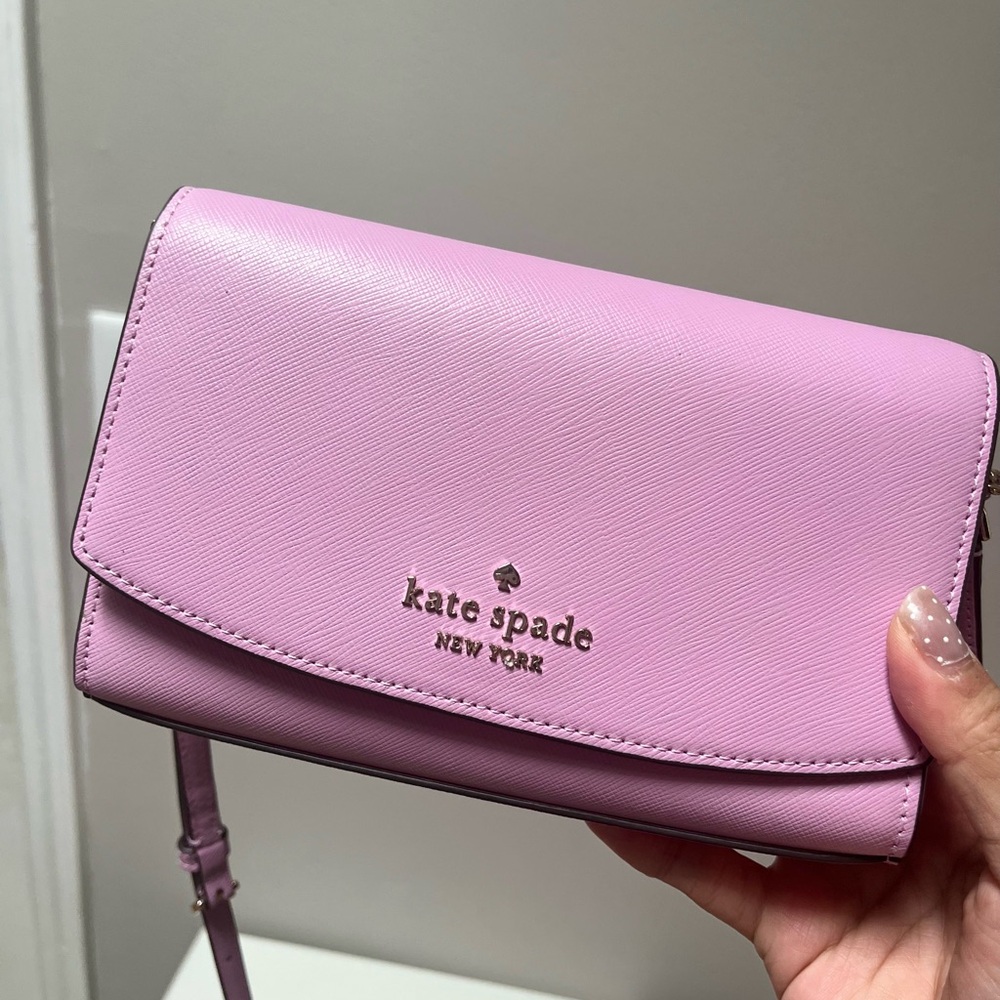 Kate Spade Staci Small Flap Crossbody Bag in Berry Cream